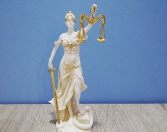 Themis Goddess Of Justice Greek Mythology 19.5cm-7.67in Greek Goddess Marble & Cast Alabaster Handmade-Handpainted Statue