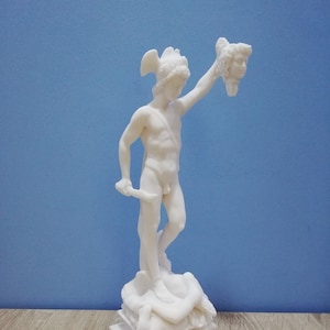 Perseus with the Head of Medusa 34.5cm-13.58in Benvenuto Cellini Greek Mythology Greek Statues Marble & Cast Alabaster Handmade Statue