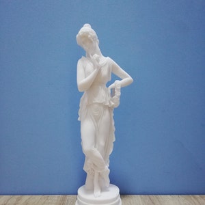 Dancer With Finger on Chin by Antonio Canova 36cm-14.17in Large Size Museum Copy  White Marble & Cast Alabaster Handmade Statue