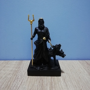 Hades 13.5cm-5.31in Greek God of the Dead And Underworld Alabaster Handmade-Handpainted Sculpture White Marble and Cast Alabaster