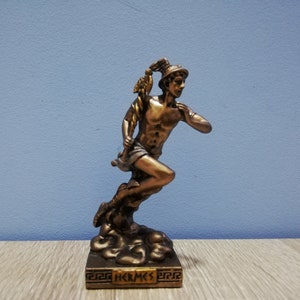 Hermes The Messenger of The Gods Ancient Greek Roman God 9cm - 3.54in Resin and Bronze Statue Vintage Surfacing