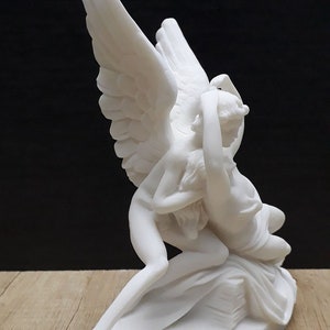 Cupid and Psyche by Antonio Canova 20.5cm-8.07in Museum Copy Greek Marble & Cast Alabaster Handmade Sculpture image 2