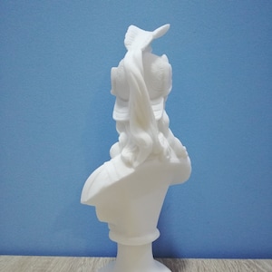 Athena Pallas, Greek Goddess Of Wisdom, Alabaster Statue With Color