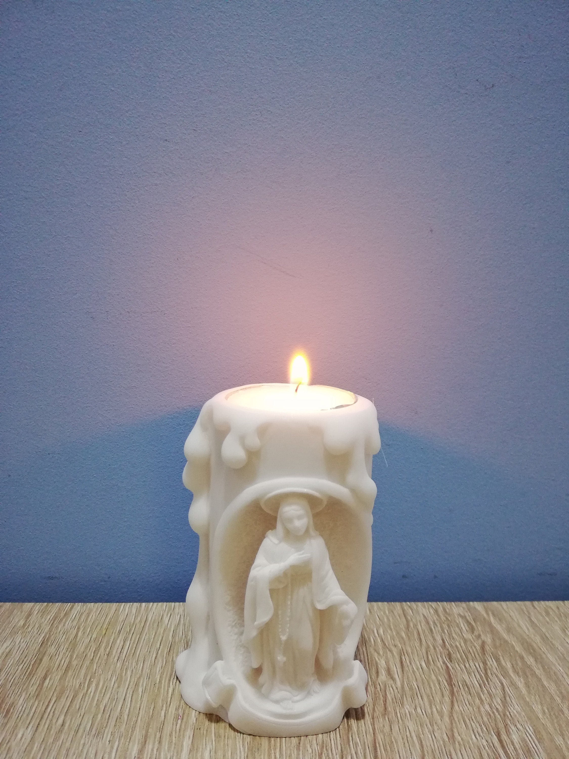 Candle Holder Virgin Mary 10cm3.93in Mother Of Jeasus Etsy