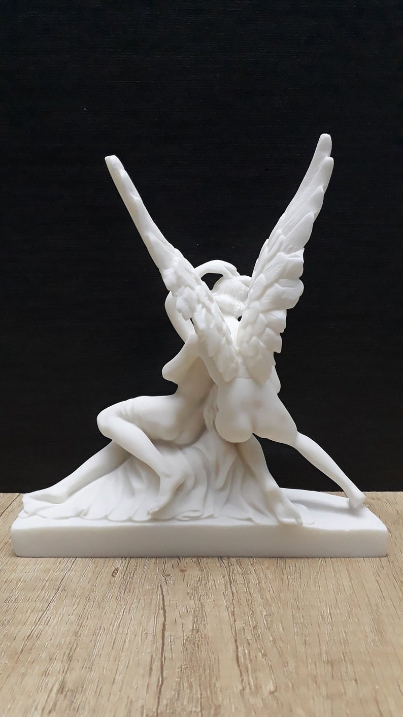 Cupid and Psyche by Antonio Canova 20.5cm-8.07in Museum Copy Greek Marble & Cast Alabaster Handmade Sculpture image 4