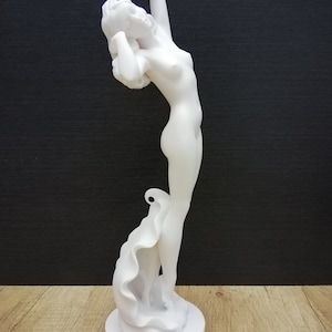 Nacimiento de la diosa Afrodita 31,5 cm-12,4 pulgadas Diosa romana griega Venus Mármol y estatua hecha a mano de alabastro fundido imagen 2