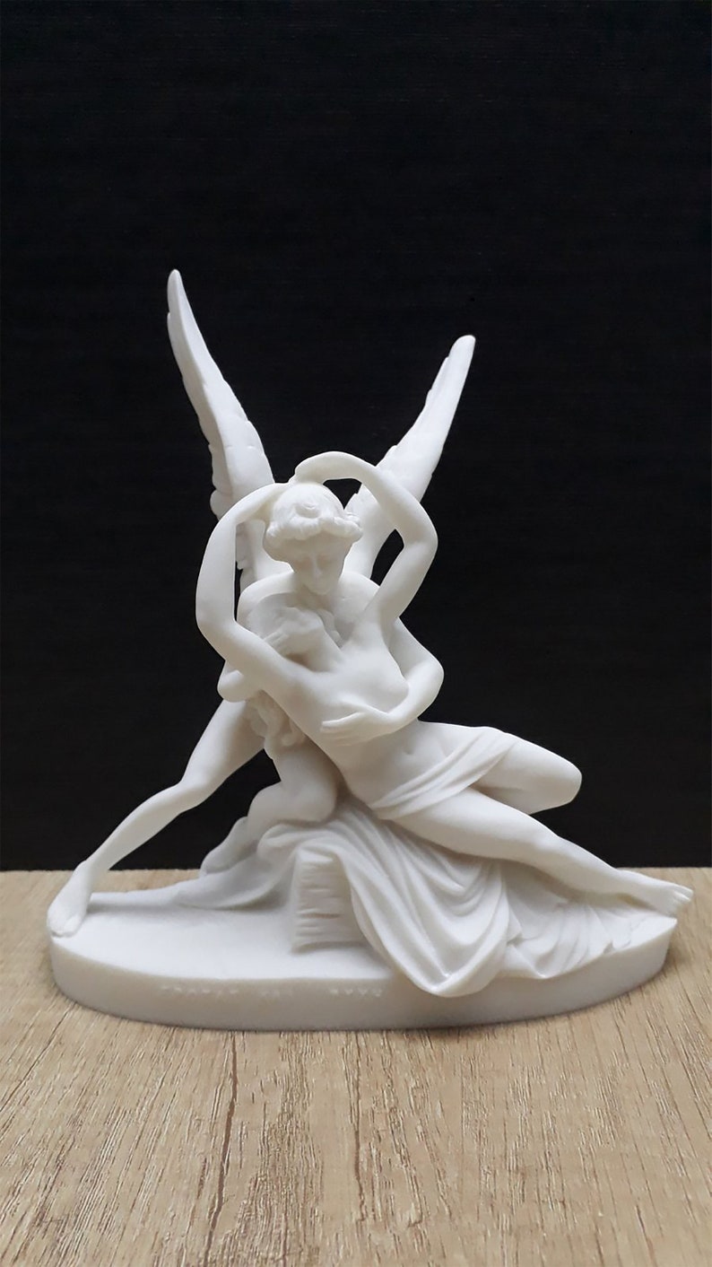 Cupid and Psyche by Antonio Canova 20.5cm-8.07in Museum Copy Greek Marble & Cast Alabaster Handmade Sculpture image 1