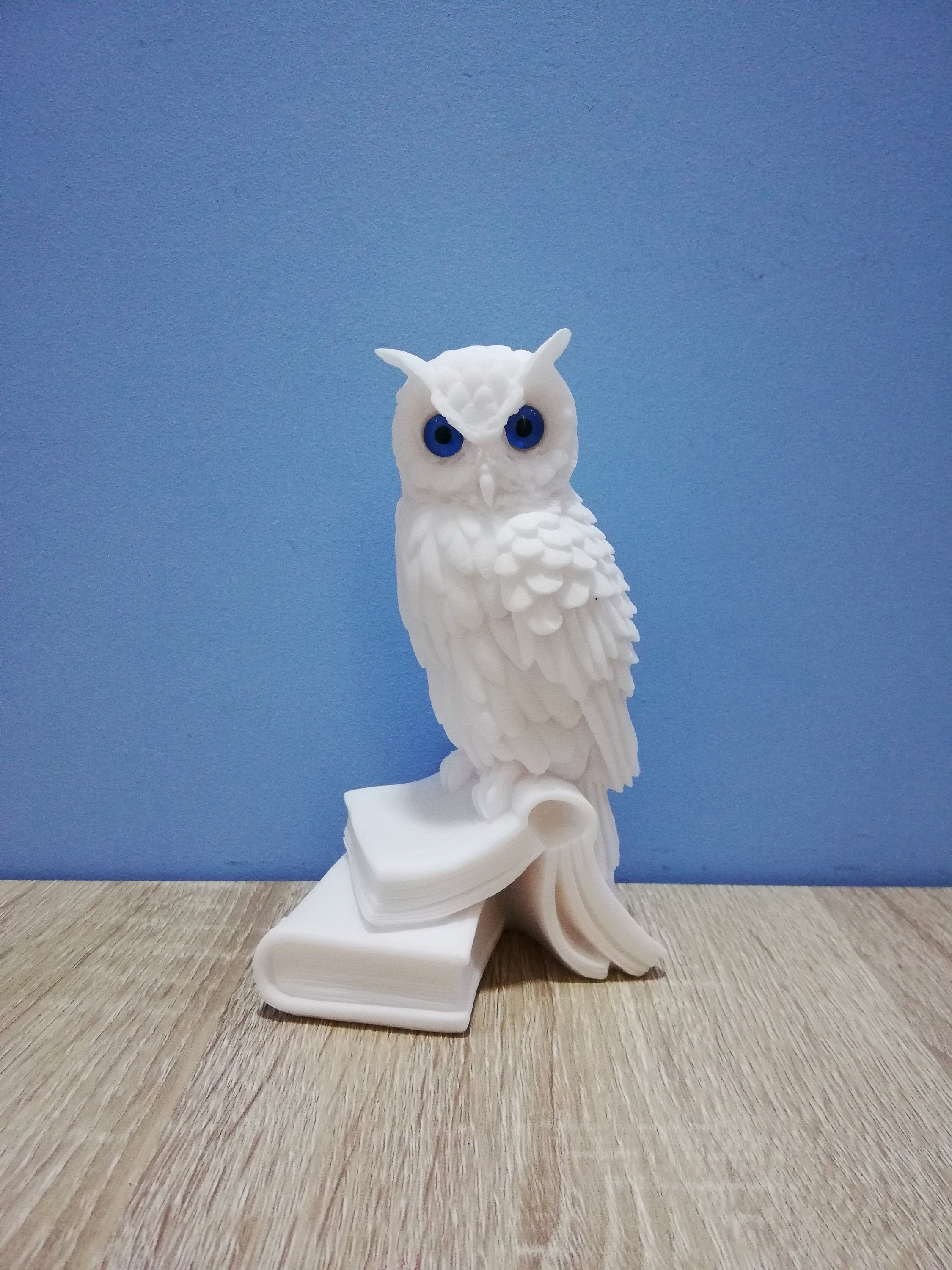 Owl on a Book Handmade Greek Statue The Symbol of Wisdom and Prudence 17cm-6.70in White Marble &
