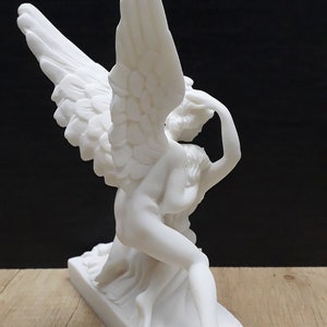 Cupid and Psyche by Antonio Canova 20.5cm-8.07in Museum Copy Greek Marble & Cast Alabaster Handmade Sculpture image 3