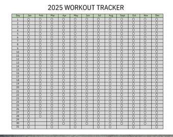 2025 Printable Fitness Workout Tracker, Workout Planner Instant Download, Exercise Tracker, Exercise Log, Fitness Journal, Workout Printable