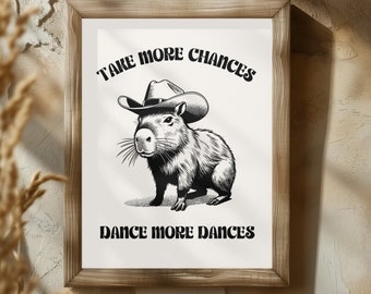 Capybara Art - Digital Download - Motivational Poster - Printable Wall Art - Quirky Home Decor - Capybara Gift - Unique Home Decor - DIGITAL
