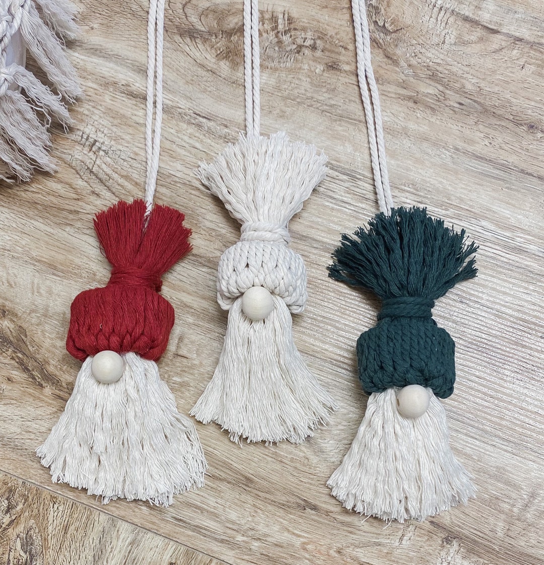 Macrame Gnome Ornaments Etsy
