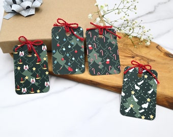 Christmas Tree Gift Tags: Holiday Presents, Set of 12