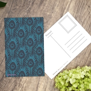 Ensemble de cartes postales avec plumes de paon, cadeau unique pour un correspondant