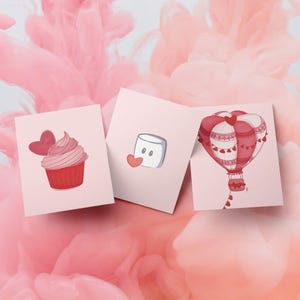 Ensemble de cartes de voeux roses pour la Saint-Valentin pour elle pour fêter la Saint-Valentin, carte pour les proches, carte de Saint-Valentin pour petite amie ou petit ami