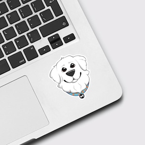 Sticker adorable chien des Grandes Pyrénées - Sticker vinyle 3" pour voiture, ordinateur portable et plus encore - Cadeau pour amoureux des animaux de compagnie