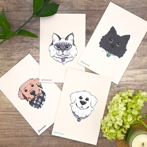 Ensemble de cartes postales chien et chat Carte postale animal Cadeau unique pour correspondant Carte pour lettres Une pensée pour vous Happy Mail Cadeau pour une amie Papeterie Cadeau pour elle