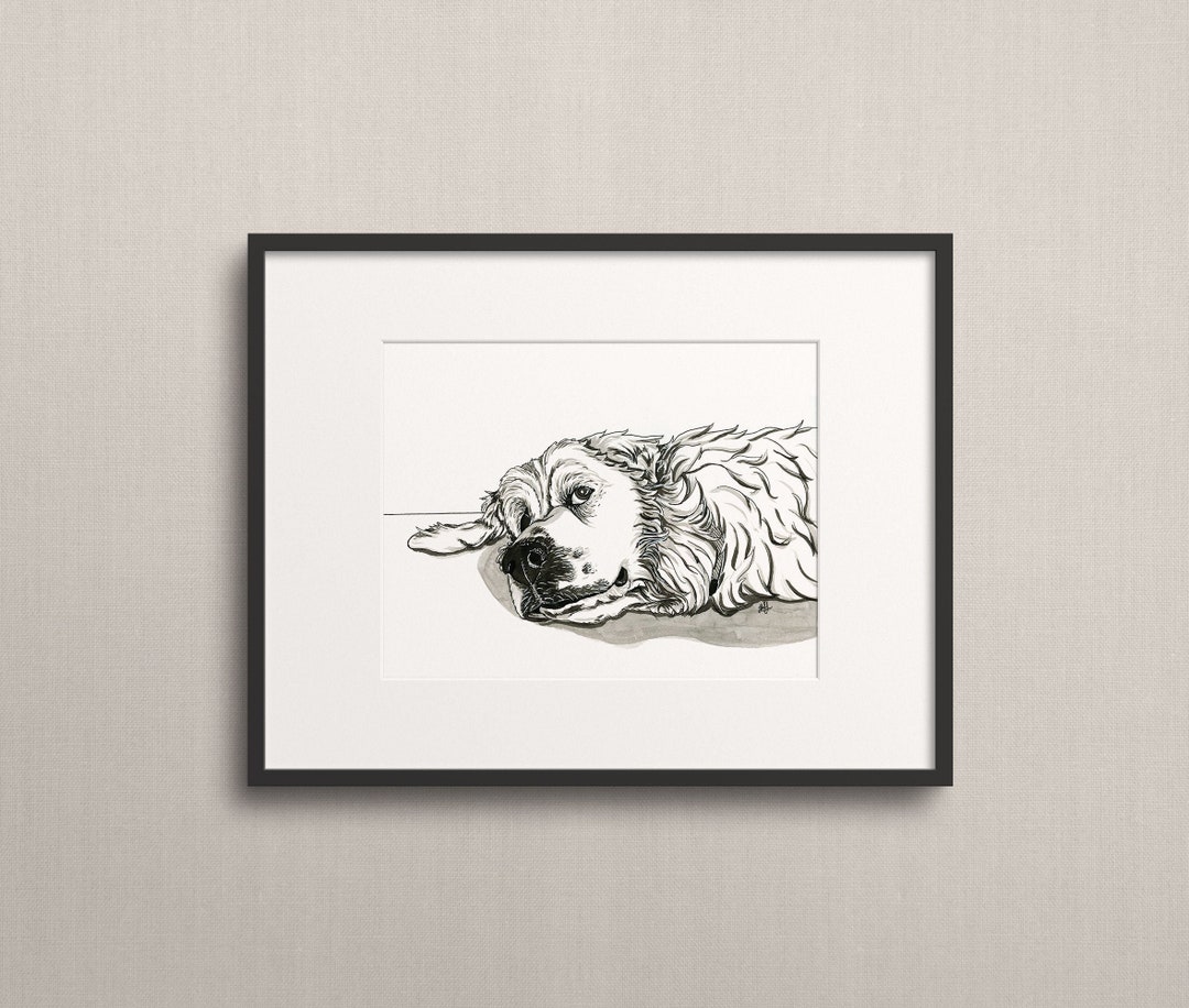 Unique Dog Art Print Title Side Eye Great Pyrenees With Etsy
