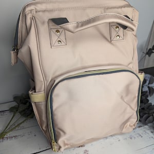 Wood Rose - PinkDiaper Change Backpack in Rose Gold - Girly Nappy Change Bag - Baby Change Backpack - Stylish Hands Free Alternative Bag