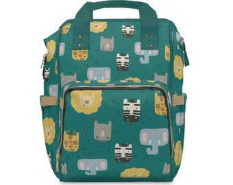 Jungle Nursery Baby Changing Bag - Diaper Backpack Style - Nappy Bag for Baby - Baby Changing Backpack - Alternative Baby Shower Gift Ideas