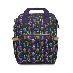 Wickeltasche - Mama Rucksack und Wickeltasche - Tintenfische & Quallen Design!