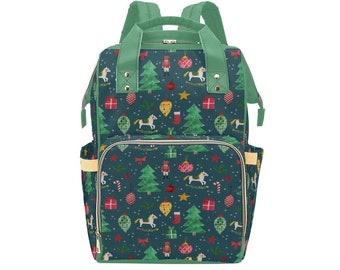 Weihnachten Wickeltasche - Wickelrucksack - Wickelrucksack - Rucksäcke - Reisetasche für Mama & Baby - Niedliche, Einzigartige Festliche Designs