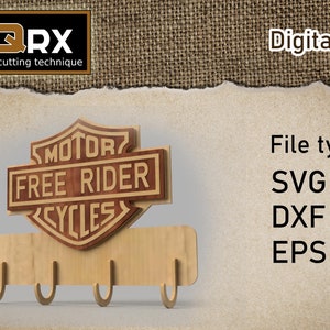 Porta llaves (free rider) svg dxf pdf cdr eps, Archivo de corte láser