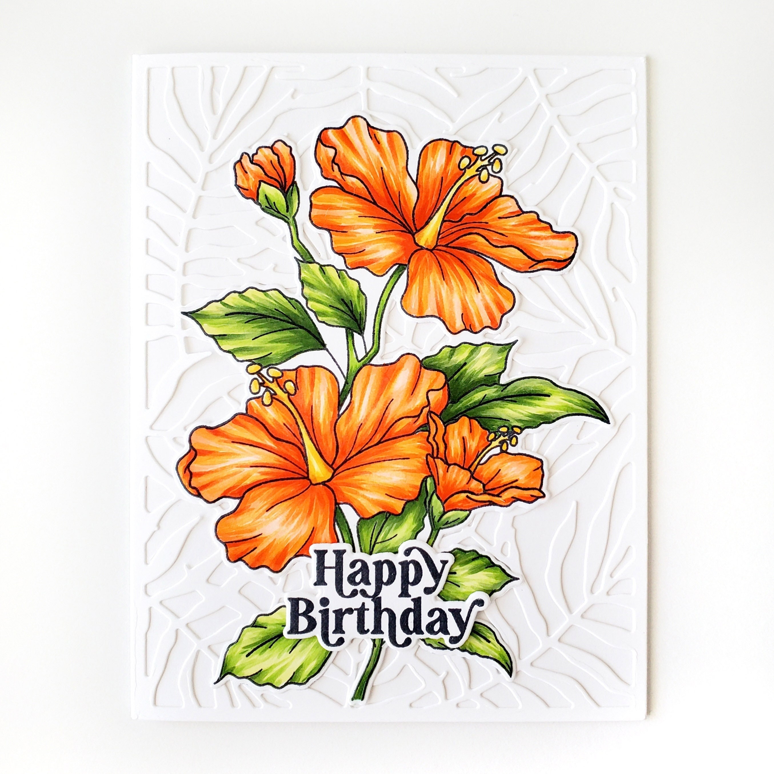 Big Hibiscus Flower Layered Birthday Card - Etsy