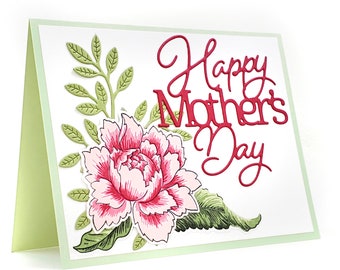 Peony floral Mother's Day card