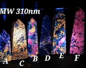 Afghanite, Lapis Tower - fluorescent and uv Reactive in all 3 wavelengths