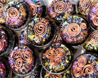Mini Orgone Puck, Pocket, Purse Orgonite Protection from EMFS and Negative energy. Full Tensor ring in each puck. OG generator, Tower Buster