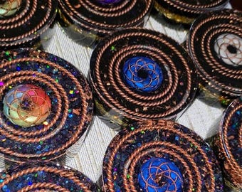Crystal Orgonite Water Charging Plate/Disc, Tensor Rings, Restructure Water, Orgone Torus, Lost, Sacred,  Empowerment cubit OG Generator