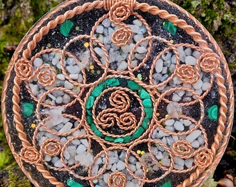 Ascension Plate Emerald Order the Divine Masculine- You're Welcome, OG generator,  Orgone, Tensor, Water Body Charging Plate, Activates DNA