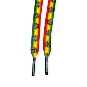 Cordón con capucha Weed Rasta de 10 mm, plano, 100 % reciclado, cordón de repuesto premium para sudaderas y cinturones