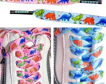 Dinosaur Shoelaces | Recycled Flat Laces, Adult & Child Sizes