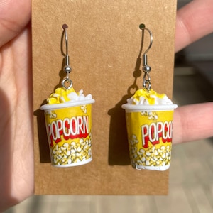 Popcorn Earrings - movie theater / cinema popcorn earrings