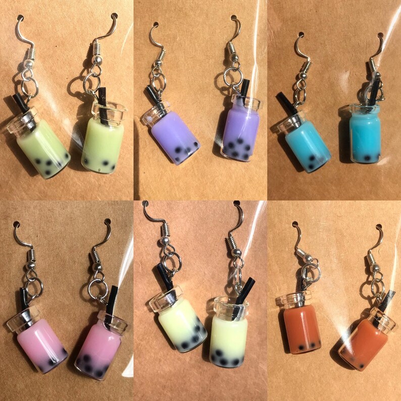 Boba Tea Earrings Etsy