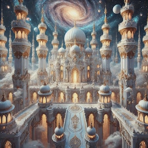 White Marble Castle – Celestial Spirit Abode | Ethereal Resting Sanctuary | Metphysical Dwelling for Divine Energy