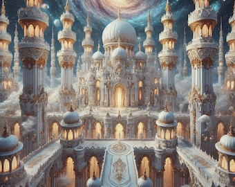 White Marble Castle – Celestial Spirit Abode | Ethereal Resting Sanctuary | Metphysical Dwelling for Divine Energy