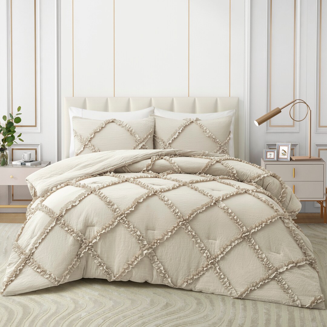 Comforter Set King, Bedding Set Farmhouse Soft Comforter, Queen Set for