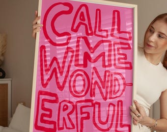 Call Me Wonderful - Olivia Dean Print -  Olivia Dean Wall Art, Dorm Wall Art, Trending Wall Art, Aesthetic Wall Art Print, UNFRAMED