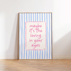 Duiken - Loving In Your Eyes - Olivia Dean [DIGITALE PRINT] | Olivia Dean Songtekstprint, esthetische muurkunst, pastelkunstprint, afdrukbare poster
