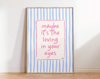Dive - Loving In Your Eyes - Olivia Dean [DIGITAL PRINT] | Olivia Dean Lyrics Print, Aesthetic Wall Art, Pastel Art Print, Printable Poster