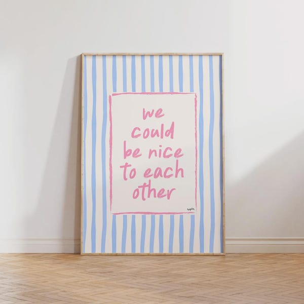 Olivia Dean Print 'Nice To Each Other' - PHYSICAL PRINT, Olivia Dean Wall Art, Dorm Wall Art, Trending Wall Art Print, UNFRAMED