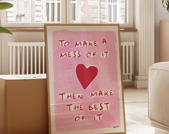 Olivia Dean Poster 'Mess' - Olivia Dean Wandkunst, Wohnheim Wandkunst, Trending Wandkunst, Ästhetische Wandkunst, Kunstdruck, Bridget Jones, UNGERAHMT