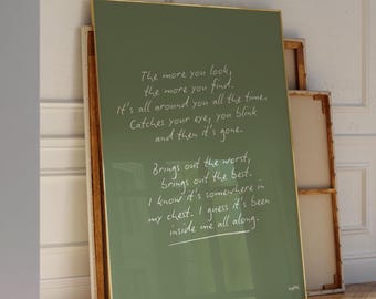 Olivia Dean Print 'I've Seen It' - Olivia Dean Wall Art, Lyrics, Dorm Wall Art, Trending Wall Art Print, UNFRAMED