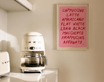Coffee Guide Print - Coffee Poster, Coffee Gifts, Kitchen Art Print, Dining Room Art, Modern Kitchen Wall Art, Coffee Wall Art, UNFRAMED