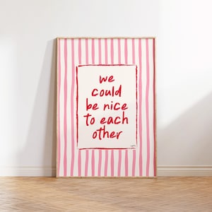 Nice To Each Other - Olivia Dean [DIGITAL PRINT] | Olivia Dean Lyrics Print, Aesthetic Wall Art, Pastel Art Print, Printable Poster
