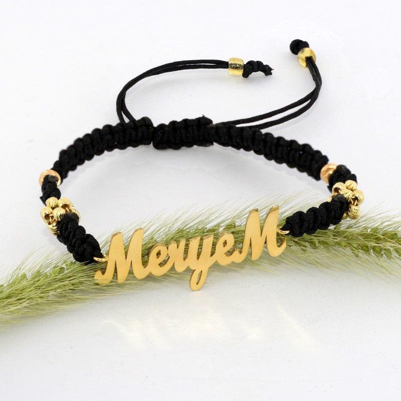 14k Solid Gold Name Bracelet Etsy