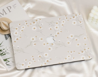 White Daisy MacBook Case for MacBook Pro 16 15 Air 15 14 13 11 MacBook Retina 15 13 12 Apple Laptop Sleeves 2022 2021 Cover A2941